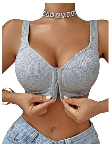 GORGLITTER Women's Wireless Front Fastening Bras Push Up Padded Comfy Bra | High Support, Wide Strap, Comfortable Bralettes, Soft, Seamless Bra
