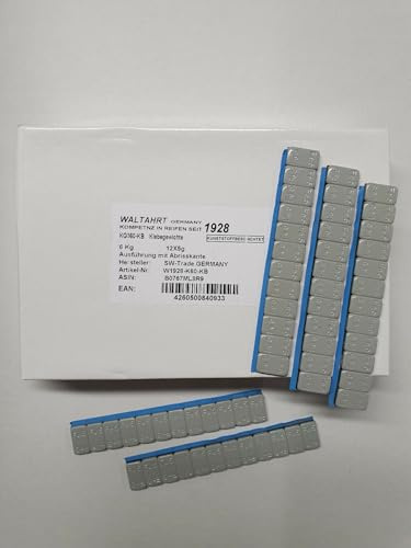 SW-Trade Germany 25 St. KLEBEGEWICHTE 12x5g Auswuchtgewichte mit Abrißkante Kleberiegel BESCHICHTET 480g