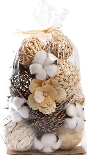CIR Oases Decorative Balls Assorted Spherical Rattan Twigs Wicker Balls Cotton for Bowl and Vase Filler Balls Spheres Orbs Filler Centerpiece Home Decor