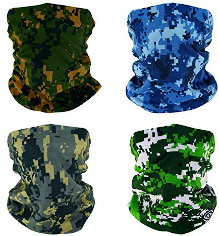 SMEHCF 4 bandeau multifonctionnel Bandana cagoule demi-couverture masque écharpe de cou pour moto vélo randonnée pêche