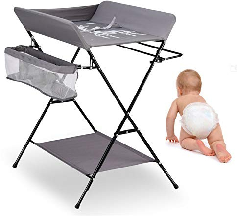 Kangten Kantat Babyskötbord, Vikbart Skötbord Med 3 Fack, Platt Skötmatta För Barn, Mobilt Skötbord Och Badkar, Vikbart, Skötdyna, Förvaringsfack Linda In