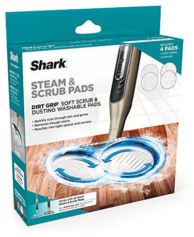 Shark, Grey XKITP7000D Soft 2 Steam & Scrub Dirt Grip Dusting Washable Pads