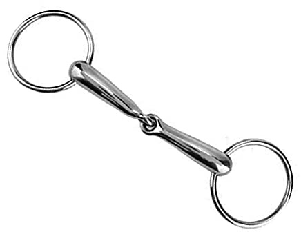 TopHomer Anillo de caballo hueco de acero inoxidable con punta de boca, de caballo suelto para boca, anillo de caballo hueco para montar en la boca, suministros (127 mm)