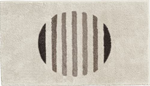 Erwin Müller Badematte, Badteppich, Badvorleger Streifen Matala - rutschhemmend, angenehmer Hochflor, für Fußbodenheizung geeignet - Sand Größe 80x140 cm