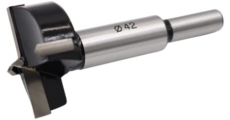 Forstner Drill Bits Tungsten Carbide Upgraded Version Higher Hardness Wood Hole Saw Auger Opener Woodworking Drilling Tool Wood Cutter (42mm, 2-Cutter)