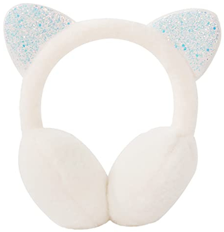 IHCEMIH Cache-oreilles pour Femme Fille Accessoires d'Hiver Souple Moelleux Réglable Thermique pour l'Extérieur Ski Course Oreilles Protection contre le Vent Cadeau Tendance pour Enfants Adultes Blanc