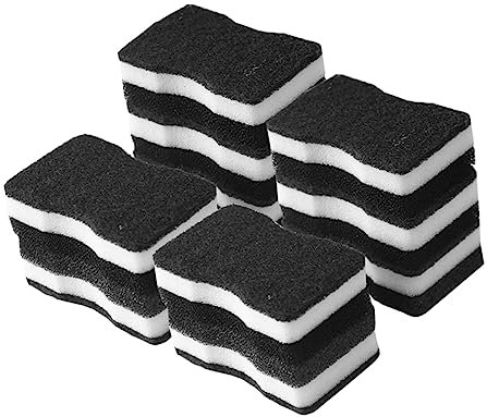 10piezas Esponja De Cocina Doble Cara Estropajo Limpieza Eficaz para Platos Y Utensilios Diseño De Cintura Slim Generador De Burbujas No Araña para Cocina Y Baño