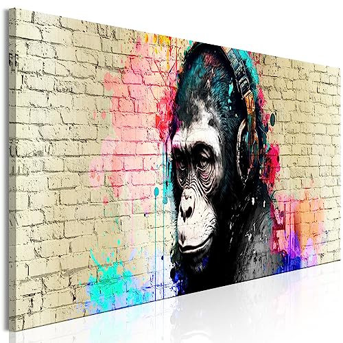 murando - Akustikbild Affe Bilder Akustikschaum Hochleistungsschallabsorber Schallschutz Leinwand 1 tlg Wandbild Raumakustik Schalldämmung Musik g-B-10044-b-a