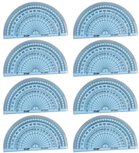 Acooruiteng 8 Stück Winkelmesser 10cm Winkelmesser Schule Goniometer Präzisions-Markierungs Protractor Kunststoff Geometrie Goniometer Kunststoff Winkelmesser Benutzt für Messen Winkeln