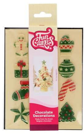Funcakes Schokoladendekorationen Weihnachtsfiguren Set/12