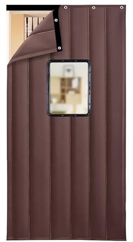 WHYATT Wärmeschutzvorhang, Türvorhang, Wärmeisolierter Türvorhang, Schalldichte, Geräuschreduzierende, Winddichte Tür (Color : Brown, Size : 47.2x90.5in/120x230cm)