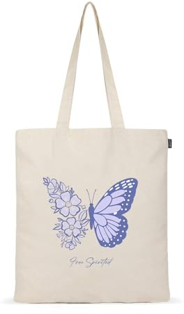 Ecoright Sac Toile Coton, Imprimée Sac Course Reutilisable, Petit Tissu Coton Sac Fourre Tout, Sac Cabas Femme Pour Courses
