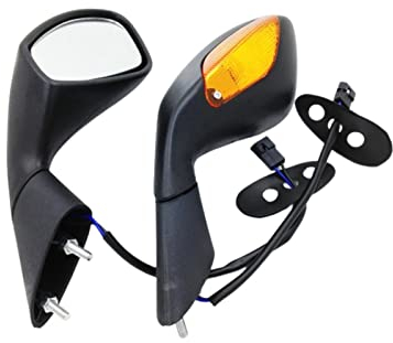 BLNETU Motorradspiegel Motorradspiegel Für Aprilia RSV 1000 Für Fabrik 2004-2008 RSV Für Mille/R 2004-2007 Motorradspiegel Blinker Rückspiegel Motorradspiegel(Color:MT335-BK-Orange)