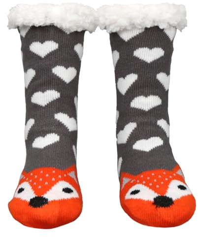 Augesak Calzettoni Donna Invernali, Calze Termiche, Calze Antiscivolo Donne Calzini a Pantofola, Animali Calzini Donna Natalizie, Maglieria-Calze con Pelo Interno, per Casa, Morbida e Calda