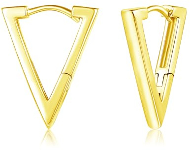 Cangall Creolen Silber 925 Klein, Sterling Silber Rhombus Triangel Ohrringe, Hypoallergen Geometrisch Damen Kreolen, Knorpel Schlafen Ohrringe für Frauen Mädchen