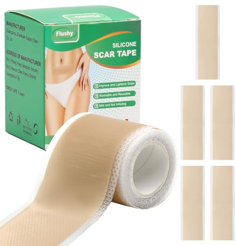 Silikon Narbenpflaster,Wiederverwendbar – Zuschneidbares Silikonpflaster für Narben, Hautfreundliches Narbenblätter für Gesicht, Bauch(4X150CM)