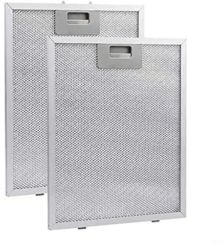 2 filtri per cappa da cucina, 5 strati in rete di alluminio, colore argento, 350 x 285 x 9 mm (4 pezzi)
