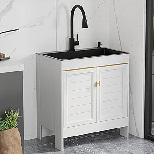 Generico Mobiletto lavello Cucina Indipendente, lavelli di Servizio a Una Vasca con Rubinetto Estraibile, mobiletto per Il Bagno, Stazione per Il Lavaggio delle Mani, mobiletto lavello Combinato per