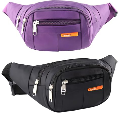 2 Stück Wasserdicht Bauchtasche Damen Herren, Sport Gürteltasche mit Verstellbarem Gurt, Hüfttasche Outdoor Laufgürtel, Geldgürtel, Multifunktionale Brusttasche für Reisen Running Festival