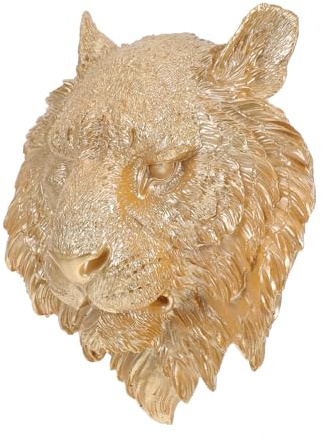 Cabilock Tigerkopf Skulptur aus Kunstharz Künstlerische Wanddekoration zum Hängen Realistische Tigerkopf Wandbehang Deko für Zuhause mit Elegantem Design