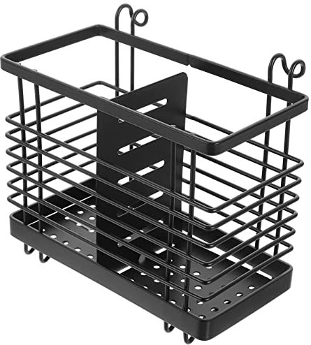 OKUMEYR Essstäbchenhalter Aus Schwarz Für Küche Essstäbchenkorb Mit Geteilten Fächern Als Utensilien-abtropfgestell Besteckhalter Für Werkbank Küchenhelfer Für Besteck Oder Andere Kleine k