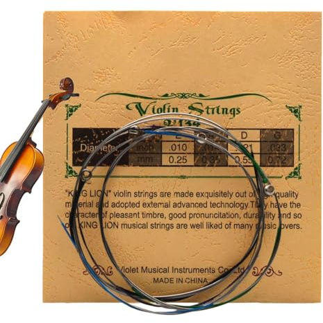 Yianyal Komplett uppsättning violinsträngar, byte av violinsträngar, rika tonstålkärnor violinsträngar | Ersättningssträngar för elektriska och akustiska fioler