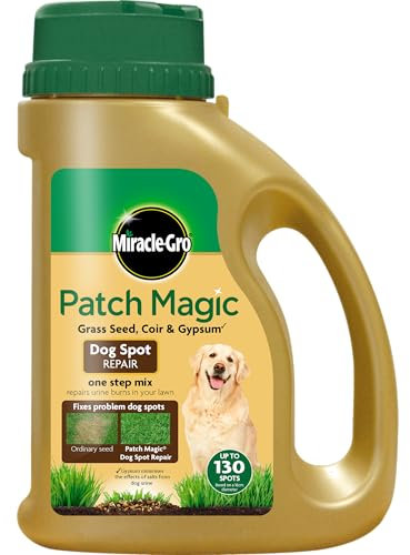 Miracle Gro Patch Magic Dog Spot Repair 1293g Shaker Jar – Repairs Dog Urine Patches, Easy to Apply, Grows Thicker Grass, Safe for Pets, Quick Results, Ideal for Lawn Care