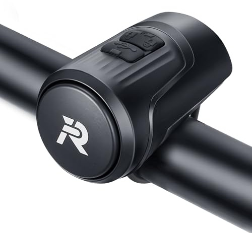 EQIIO Electric Bike Horn 125dB, USB Rechargeable Bicycle Horn Fits 22.2-31.8mm Handlebars, IPX5 Waterproof Bike Bell for Adults/Kids Bike, Scooter, Ebike, Easy Install & Compact Design