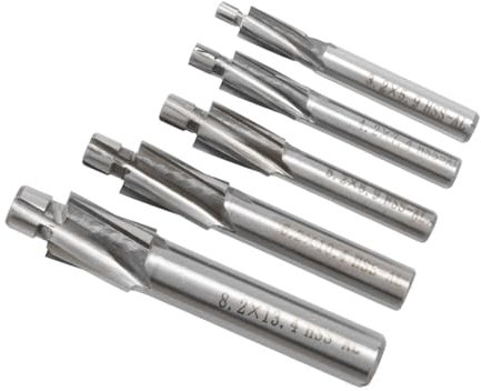 1 jeu de fraises à rainurer for routeur ponctuel, fraises à aléser HSS M3 M4 M5 M6 M8, kit de fraises à rainurer pilote