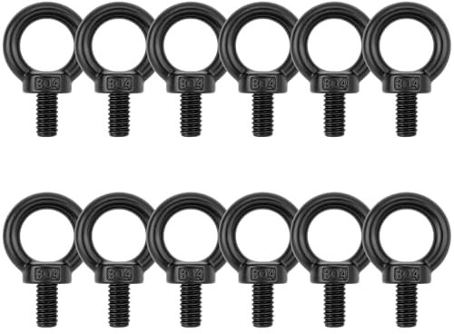 12 viti ad anello M5 x 12 in acciaio inox, vite ad occhiello, dado ad anello, vite con filettatura, dado ad anello, per fissaggio e montaggio