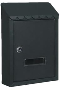 Wandbriefkasten, Standbriefkasten Freistehend mit Schloss, Geeignet für Häuser, Wohnungen und Gewerberäume, Maße: 30 x 7 x 21 cm, Schwarz