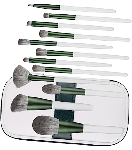 SHERCHPRY Set Pennelli Make Up Professionali 12 Pezzi in Pu e Legno con Borsa Pennelli per Ombretto, Blush e Fondotinta, Strumenti di Bellezza per Viso e Occhi