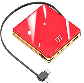Creative Mini Three-in-One Power Bank Con Cavo Da 20000mAh Alimentatore Portatile A Ricarica Rapida Durevole (Colore: Rosso, Dimensione: 20000mAh)