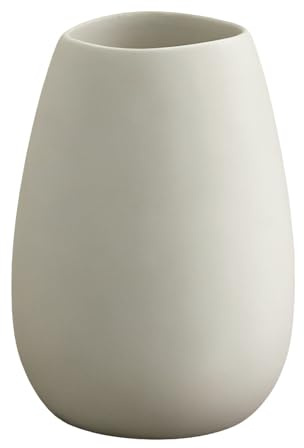 Keramisk vas – 17 cm blomvas vit, minimalistisk modern pampasgräsvas, bondgård bordshylla boho-dekor, lämplig för vardagsrum, sovrum, kontorsbord