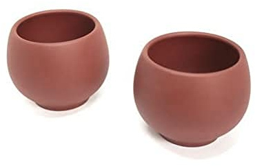TEA SOUL Zisha 2 100ml, typische chinesische Teetassen aus einem bestimmten roten Ton aus Yixing, Keramik, braun, 6.3 x 6.3 x 5 cm, 2