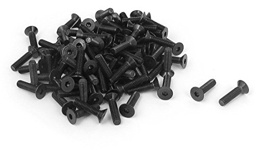 sourcing map 100 Stk M3x12mm Senkkopfschrauben Zylinderschrauben Schwarz | Metrische Senkkopfschrauben mit Innensechskant Flachkopfschrauben