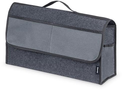 FiNeWaY Universal Car Boot Organiser Storage Bag with Secure Fastening - Holds Tools Breakdown Emergency Travel Tidy Van Caravan (LARGE)