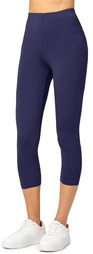 Merry Style Damen Leggings 3/4 Capri Leggings aus Viskose MS10-144 (Dunkelblau, M)