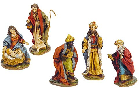 GUIRMA PRESEPE Natalizio con 5 Personaggi - natività addobbi Natalizi, 16 cm Circa