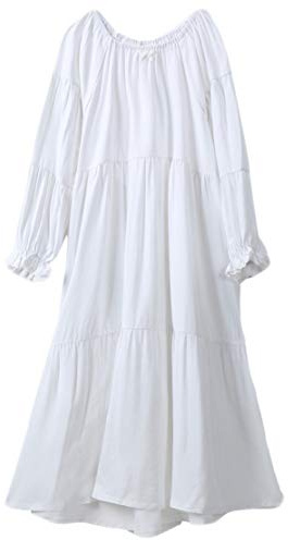Gaga city Camicia da Notte Bambina Maniche Lunghe Cotone Pigiama Vestito da Notte Bianca per 90-150CM