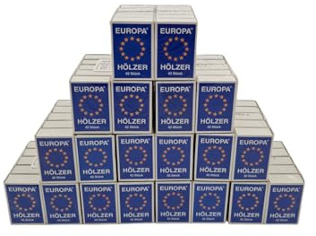 Allumettes EUROPA 100 boîtes d'allumettes, 10 x Paquet de 10 à 38 pièces, boîte d'allumettes, Bois d'europe, allumettes de sécurité, pour Bougies, cheminée, Barbecue, boîte d'allumettes - l'original
