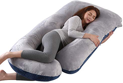 SHANNA Schwangerschaftskissen U Förmiges XXL,Gross Stillkissen Seitenschläferkissen, U Form Körperkissen mit Abnehmbarem und Waschbarem Bezug,70 * 145CM Pregnancy Pillows