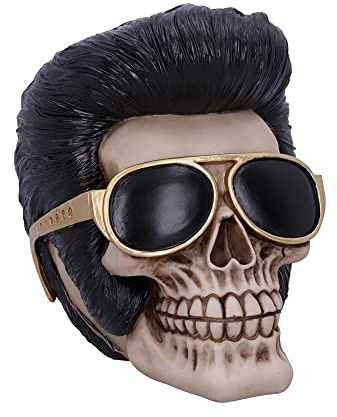 Nemesis Now UH Huh der König Elvis Totenkopf-Figur, 17 cm