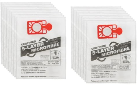 KGA SUPPLIES Vacuum Cleaner Microfibre Dust Bags for Henry Numatic Hetty Basil James Pack of 20 -Hepaflo Hoover Bags - Ideal for Henry, Hetty, and Numatic Vacuum Cleaners