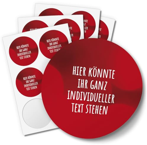 24 Weihnachtsaufkleber PERSONALISIERT mit Ihrem Text für Geschenke und Produkte zu Weihnachten - Aufkleber Etiketten Geschenkaufkleber rund, Motiv rote Struktur