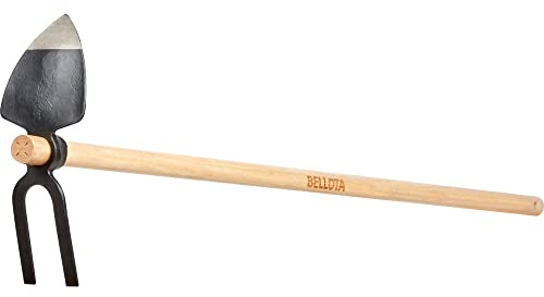 Bellota HOE229AW1200AP - Azadilla forjada de Doble Uso, azada Pico y Horquilla, con Mango de Madera y Sistema antigiro.