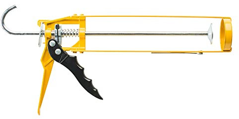HARDY WORKING TOOLS Silikonpresse, Kartuschenpistole mit einem ergonomischen Griff, Kartuschenpresse 300ml, Silikonspritze mit Reinigungspin, leichte Silikonpistole, Serie 15, A2050-150400, Gelb