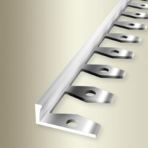 PROVISTON | Abschlussprofil | Breite: 22.5 mm | Höhe: 6 mm | Länge: 2500 mm | Aluminium Poliert | Biegbares Profil | Offen Gestanzt