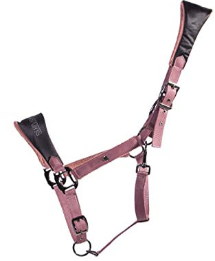 ARBO-INOX Halfter mit schwarzen Beschlägen 2-Fach verstellbar und extra weich (Pony, Terra)