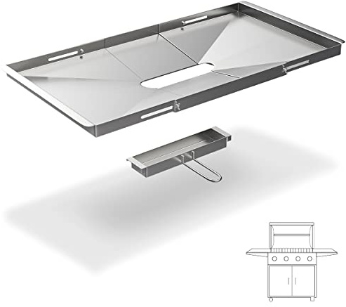 Fettschale für Gasgrill – verstellbare 61-76,2 cm Universal-Tropfwanne, Ersatzteile für Nexgrill, Expert Grill, Kenmore, BHG und mehr, Edelstahl-Grillwanne